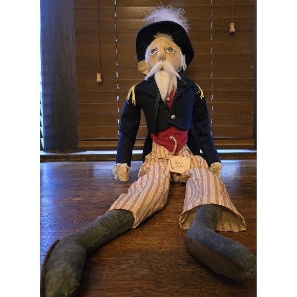 Colonial Traditions Other - Colonial Traditions Uncle Sam Rag‎ Cloth Doll Striped Pants Navy Jacket